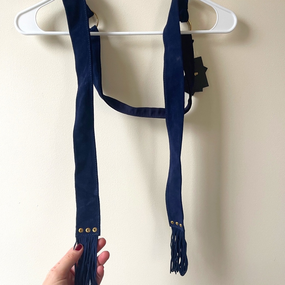NWT Maje suite tie belt in navy